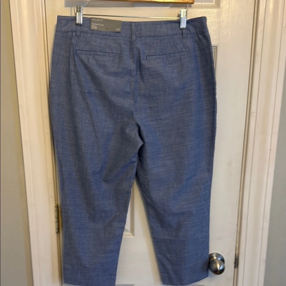 Talbots Blue 100% Cotton Perfect Cropped Ankle Pants #468